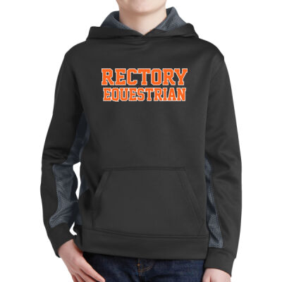 EQUESTRIAN - Youth Sport Wick ® CamoHex Fleece Colorblock Hooded Pullover Thumbnail